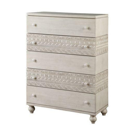 ACME Roselyne Chest, Antique White Finish