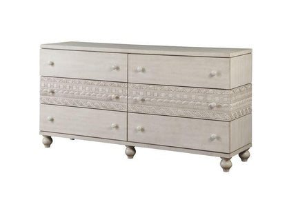 ACME Roselyne Dresser, Antique White Finish