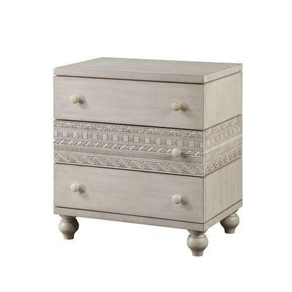 ACME Roselyne Nightstand, Antique White Finish