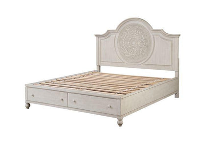 ACME Roselyne Queen Bed, Antique White Finish