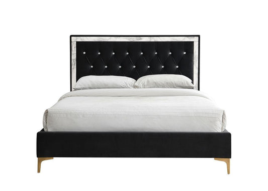 ACME Rowan Eastern King Bed, Black Fabric