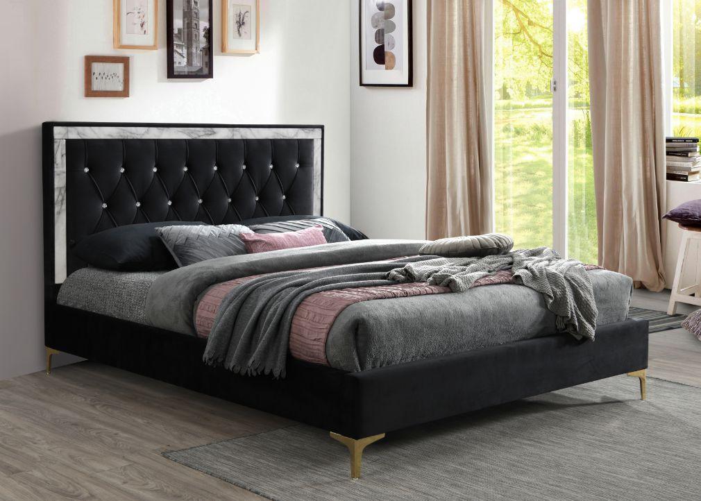 ACME Rowan Eastern King Bed, Black Fabric