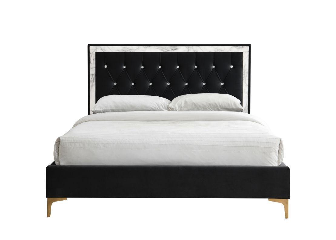 ACME Rowan Queen Bed, Black Fabric