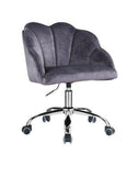 ACME Rowse Office Chair, Dark Gray Velvet & Chrome Finish