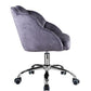 ACME Rowse Office Chair, Dark Gray Velvet & Chrome Finish