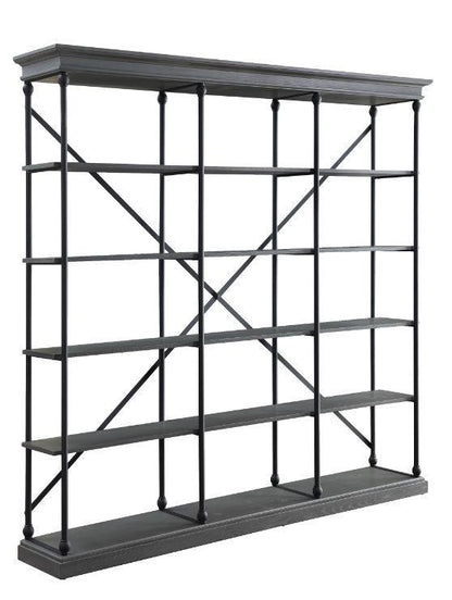 ACME Rukia Bookshelf, Gray & Black Finish