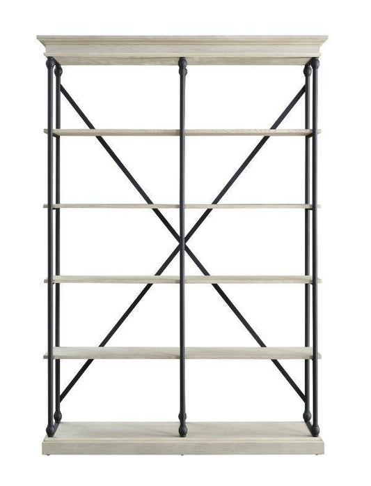 ACME Rukia Bookshelf, White & Black Finish