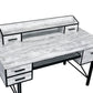 ACME Safea Computer Desk, Antique White & Black Finish