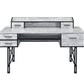 ACME Safea Computer Desk, Antique White & Black Finish