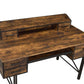 ACME Safea Computer Desk, Weathered Oak & Black Finish