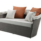 ACME Salena Patio Canopy Sofa & Ottoman, Beige Fabric & Gray Wicker