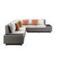 ACME Salena Patio Sectional & Cocktail Table, Beige Fabric & Gray Wicker  45020