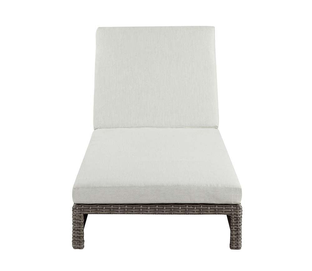 ACME Salena Patio Sun Lounge,Beige Fabric & Gray Finish