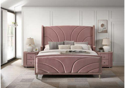 ACME Salonia Eastern King Bed, Pink Velvet