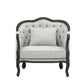 ACME Samael Chair w/Pillow, Gray Linen & Dark Brown Finish