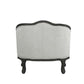 ACME Samael Chair w/Pillow, Gray Linen & Dark Brown Finish