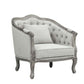 ACME Samael Chair w/Pillow, Gray Linen & Gray Oak Finish