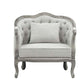 ACME Samael Chair w/Pillow, Gray Linen & Gray Oak Finish