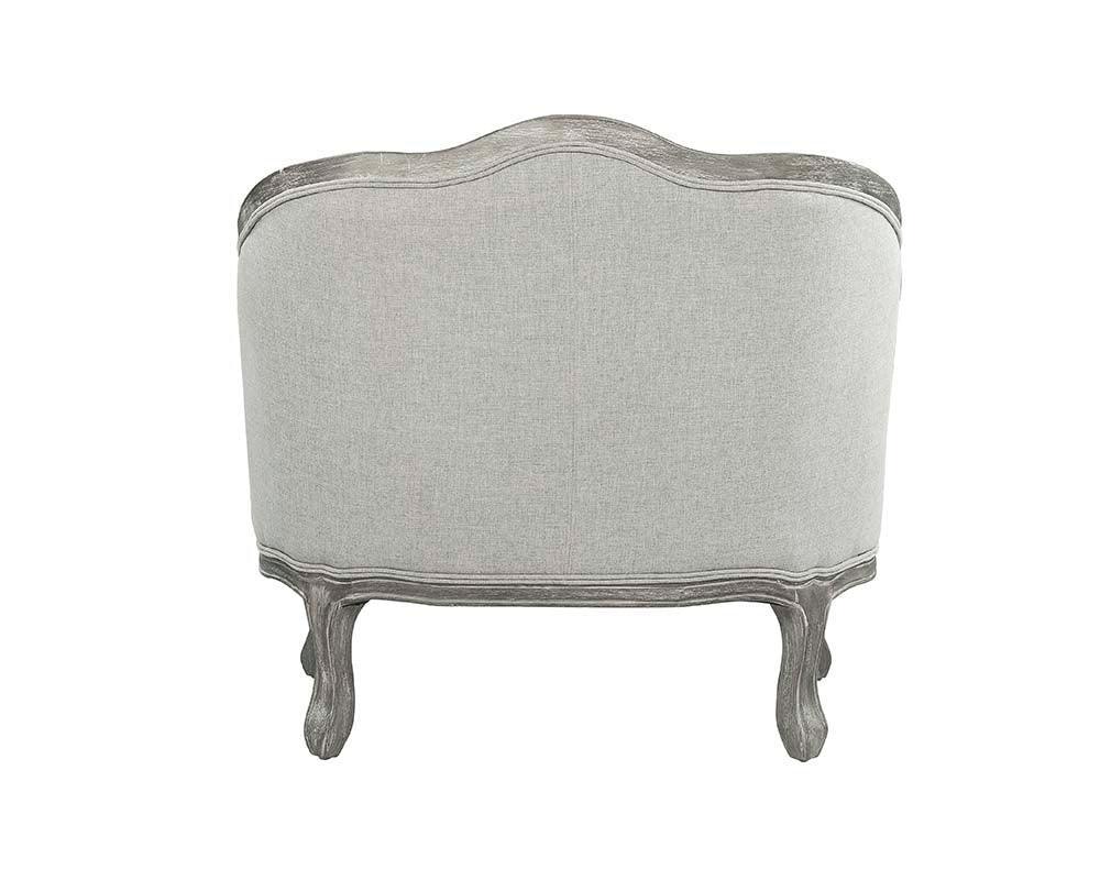 ACME Samael Chair w/Pillow, Gray Linen & Gray Oak Finish