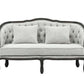 ACME Samael Loveseat w/2 Pillows, Gray Linen & Dark Brown Finish