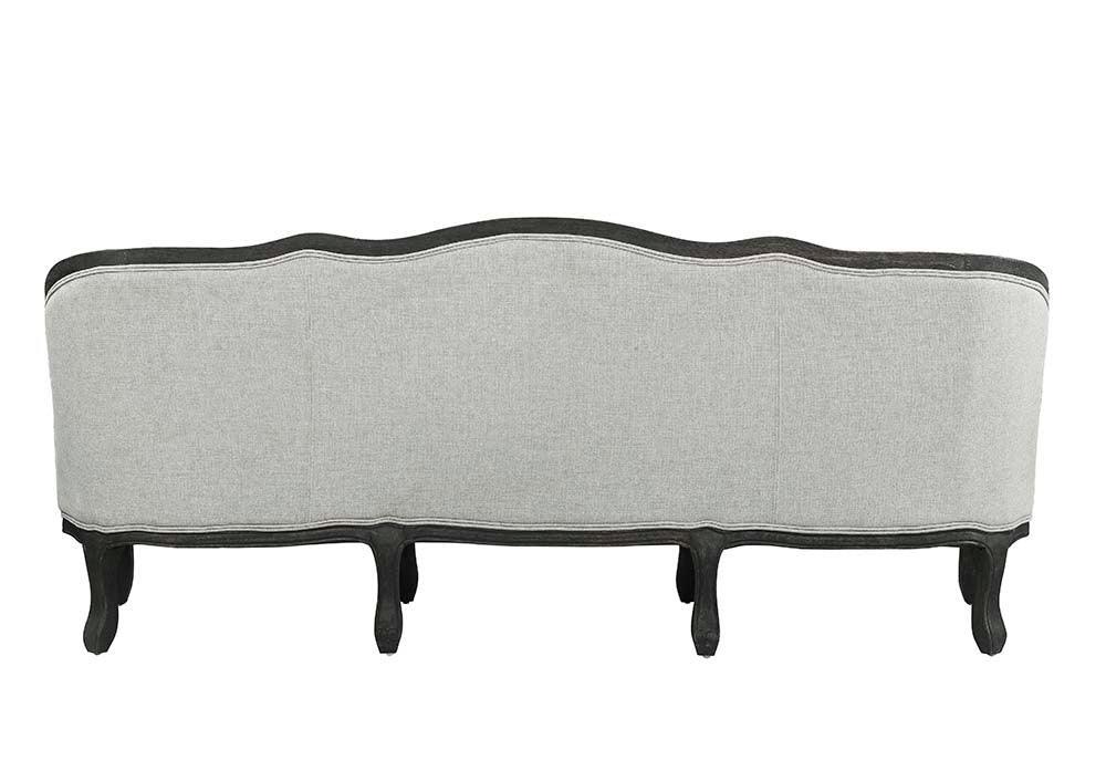 ACME Samael Sofa w/3 Pillows, Gray Linen & Dark Brown Finish