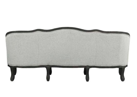 ACME Samael Sofa w/3 Pillows, Gray Linen & Dark Brown Finish