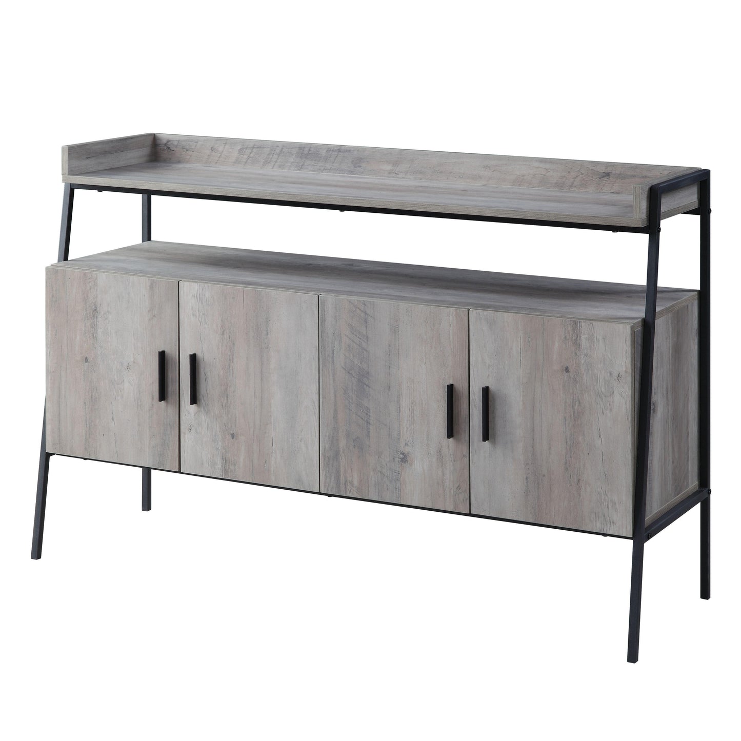 ACME Samiya TV Stand , Gray Oak & Black Finish