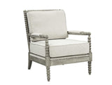 ACME Saraid Accent Chair, Beige Linen & Gray Oak Finish