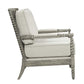 ACME Saraid Accent Chair, Beige Linen & Gray Oak Finish