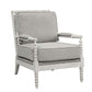 ACME Saraid Accent Chair, Gray Linen & Light Oak Finish