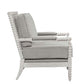 ACME Saraid Accent Chair, Gray Linen & Light Oak Finish