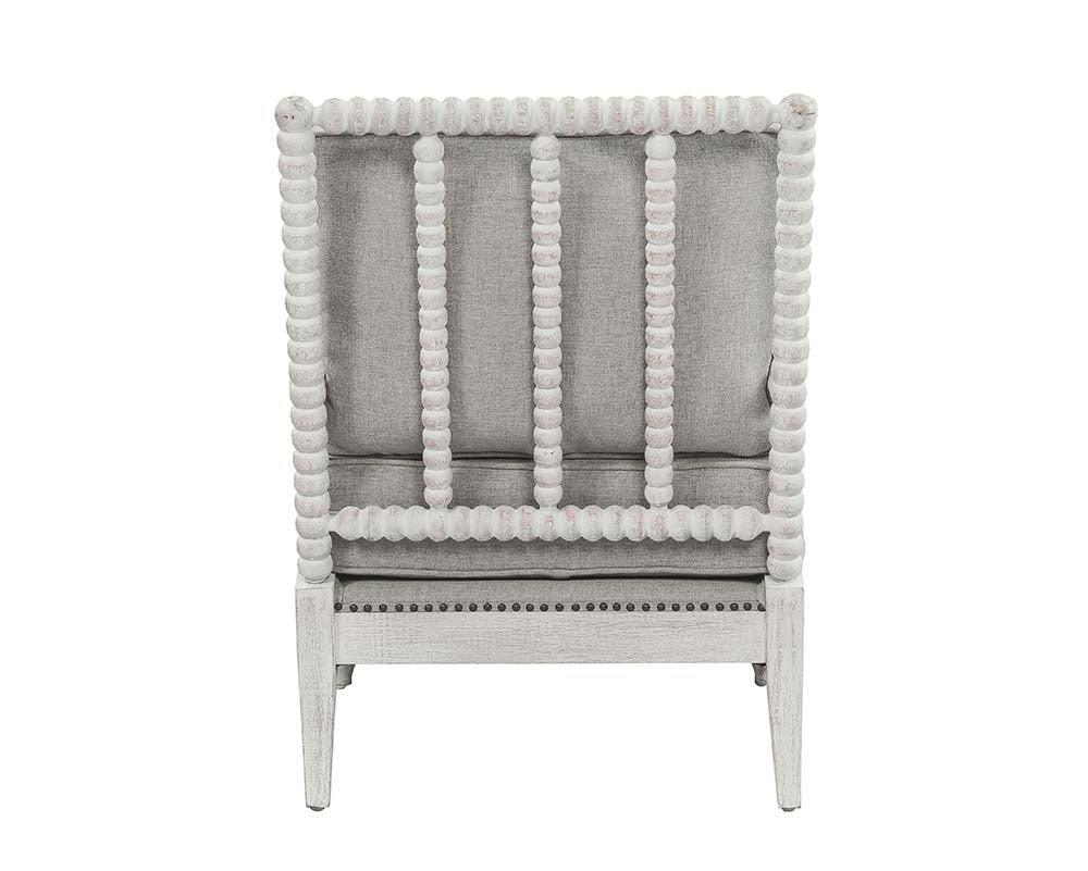 ACME Saraid Accent Chair, Gray Linen & Light Oak Finish