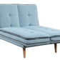 ACME Savilla Adjustable Sofa, Blue Linen & Oak Finish