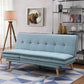 ACME Savilla Adjustable Sofa, Blue Linen & Oak Finish