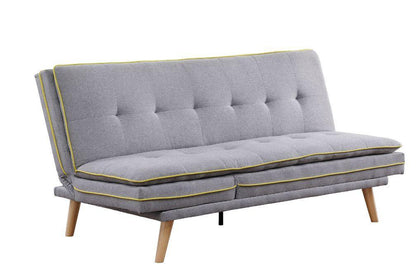 ACME Savilla Adjustable Sofa, Gray Linen & Oak Finish