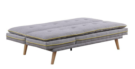 ACME Savilla Adjustable Sofa, Gray Linen & Oak Finish