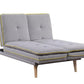 ACME Savilla Adjustable Sofa, Gray Linen & Oak Finish