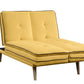 ACME Savilla Adjustable Sofa, Yellow Linen & Oak Finish