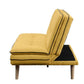 ACME Savilla Adjustable Sofa, Yellow Linen & Oak Finish