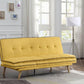 ACME Savilla Adjustable Sofa, Yellow Linen & Oak Finish