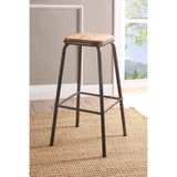 ACME Scarus Bar Stool (Set-2), Natural & Gunmetal, 30" Seat Height