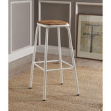 ACME Scarus Bar Stool (Set-2), Natural & White, 30" Seat Height