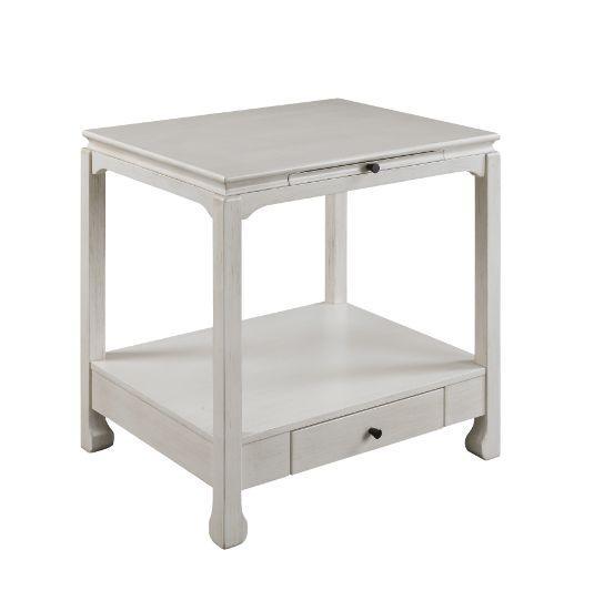 ACME Seatlas Accent Table, Antique White Finish