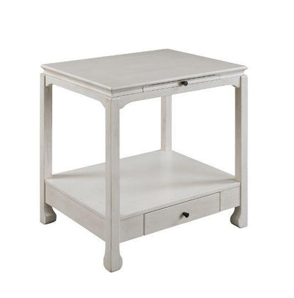 ACME Seatlas Accent Table, Antique White Finish