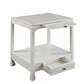 ACME Seatlas Accent Table, Antique White Finish