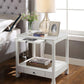 ACME Seatlas Accent Table, Antique White Finish