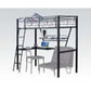 ACME Senon Loft Bed w/Desk, Silver & Black