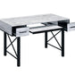 ACME Settea Computer Desk, Antique White & Black Finish