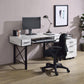 ACME Settea Computer Desk, Antique White & Black Finish