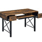 ACME Settea Computer Desk, Weathered Oak & Black Finish